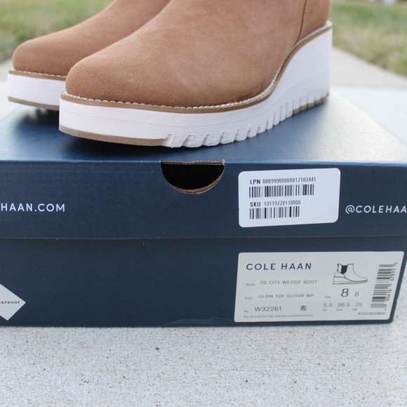 Cole Haan ZG City Suede Wedge Boot Sz 8 - Picture 8 of 8